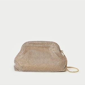 Loeffler Randall Doreen Gold Diamanté Frame Pouch